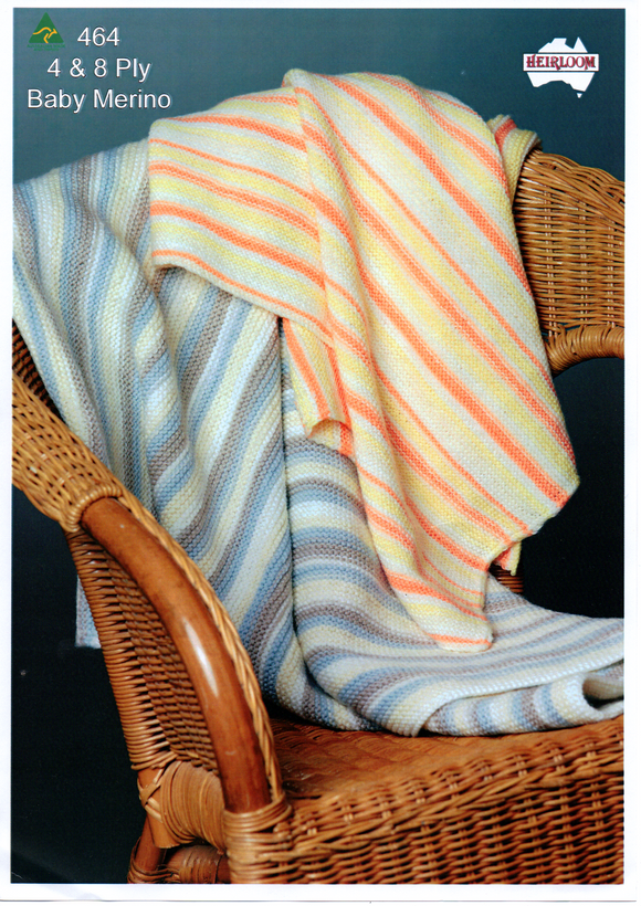 Striped Garter Stitch baby Blanket #464 by Heirloom