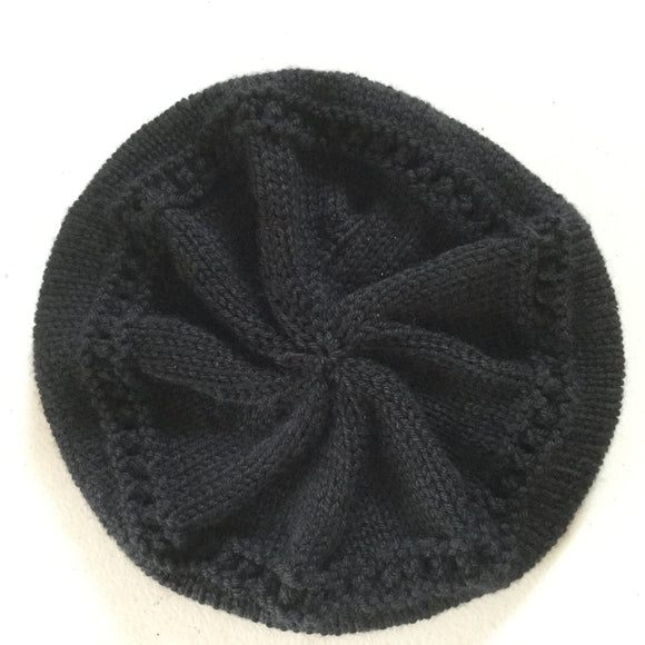 Hand Knit Hat Beret Merino Cashmere