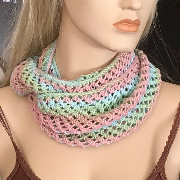 Hand Knit Snood Cowl Infinity Scarf