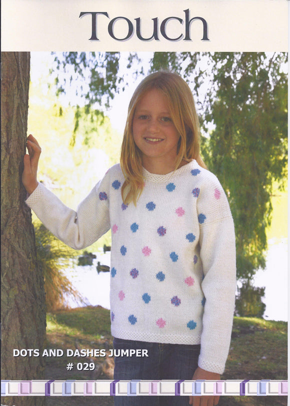 Dots and Dashes Childrens Jumper Pattern #029 By Touch Yarns