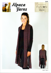 Crochet Wrap Vest #2416 by Alpaca Yarns
