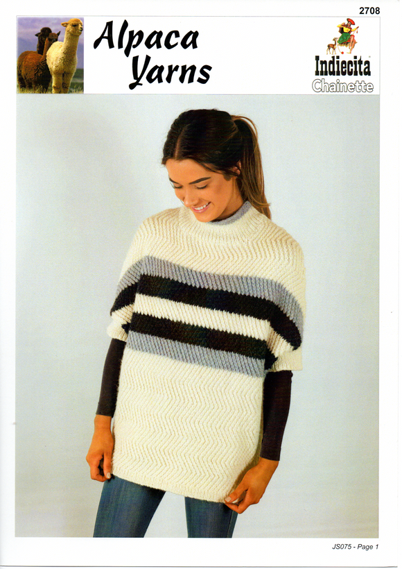 Chevron Woven Sweater #2708 by Alpaca Yarns