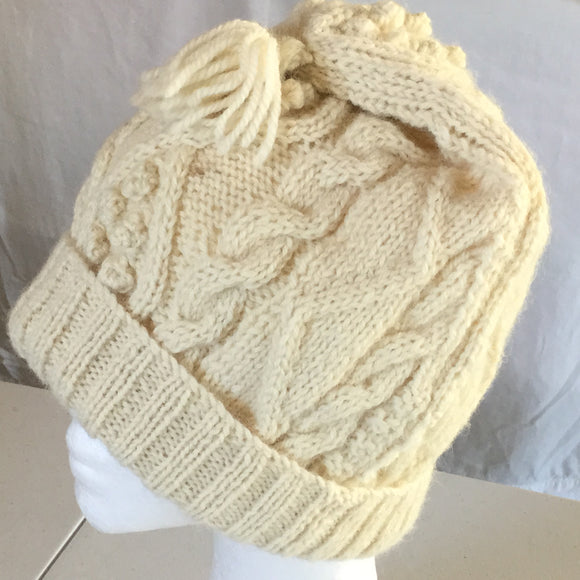 Hand Knit Hat Beanie Wool