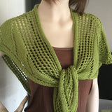 Hand knit lacy shawl in Merino/Silk/Cashmere
