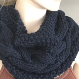 Hand Knit Snood Cowl Infinity Scarf
