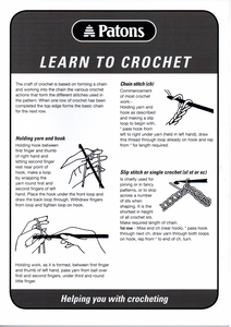 Learn to Crochet Leaflet By Patons